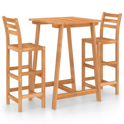 Image de Ensemble de bar d'extérieur 3 pcs Bois d'acacia massif