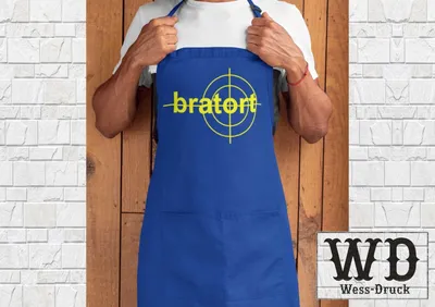 Produktbild von Kochschürze Grillschürze Bratort Navy Gelb