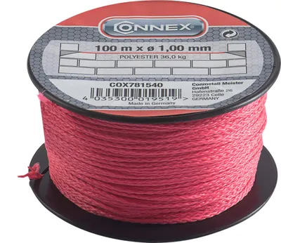 Produktbild von Connex Maurerschnur pink - 100 m Länge - Ø 1,0 mm - Polyester - Knotenfest - Rei