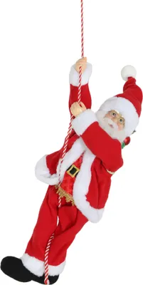 Produktbild von Singender Kletternder Weihnachtsmann 60cm mit Geschenk und Soundfunktion für Indoor Dekoration