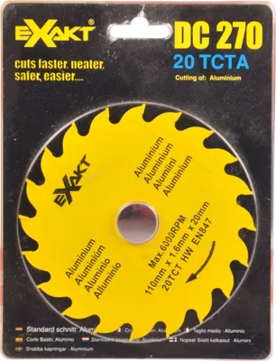 Produktbild von Original Ersatzsägeblatt Sägeblatt Handkreissäge Exakt DC270 Kreissäge Holz Alu, Variante:20 TCTA für Aluminium