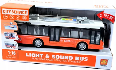 Produktbild von Orange Bus Trolleybus Licht Ton 30 Cm