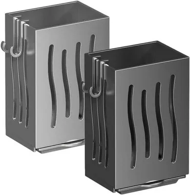 Produktbild von Zweiteiliges Küchenregal, Küchenutensilienregal für die Arbeitsfläche, Küchenutensilienregal (schwarz), Aufbewahrungsbox für Löffel, Löffelregal, Wandregal für Löffel