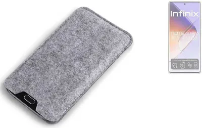 Produktbild von K-S-Trade Filz Handyhülle kompatibel mit Infinix Note 40 Pro 5G Schutzhülle Filztasche Filz Tasche Case Sleeve Handy Hülle Filzhülle grau