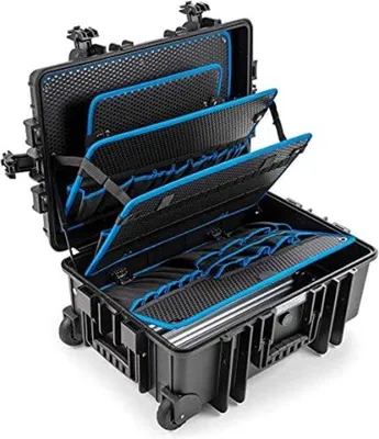 Produktbild von Famanu Werkzeugtrolley - Werkzeugkarren mit Rollen - Werkzeugkoffer auf Rädern
