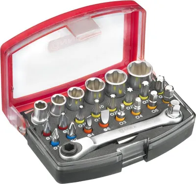 Produktbild von Connex Bit- und Steckschlüssel-Satz 25-teilig, 1/4 Zoll -Universal-Magnethalter, COXB973925