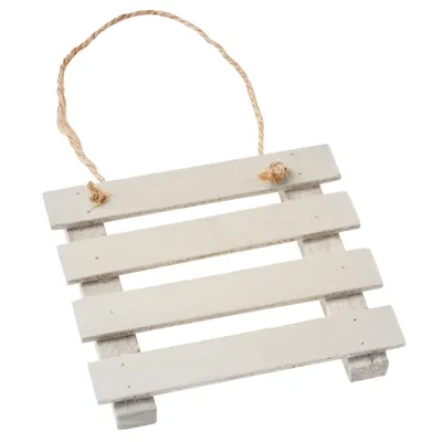 Produktbild von Miniatur Holzpalette 9cm, weiß, für die Gestaltung von Miniaturgärten und Dioramen