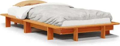 Produktbild von vidaXL Massivholzbett ohne Matratze Wachsbraun 100x200 Kiefernholz