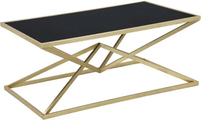 Obrázek produktu pro FURNLUX Konferenční stolek Piramid Gold 110 cm / Hlavní barva: zlatá / Rozměry: 110 x 45 x 60 cm