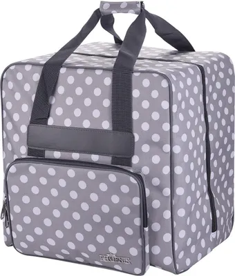 Produktbild von Phönix Overlocktasche Polka Dots grau