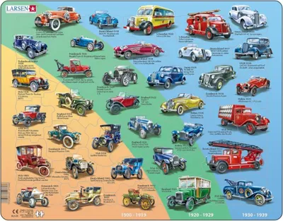 Produktbild von Larsen Rahmenpuzzle - Retro Autos - 42 Teile