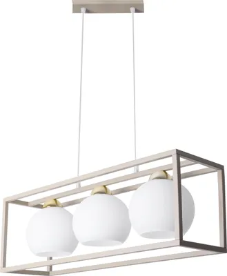 Immagine prodotto di Lampada a sospensione Eliza Cage cashmere-oro a 3 luci con paralumi bianchi E27 – elegante lampada a sospensione per il soggiorno