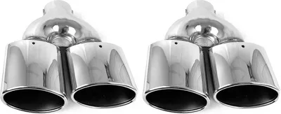 Produktbild von Sportauspuff Auspuffblende Chrom Edelstahl V2A 304 nur passend 2 Endrohr R+L