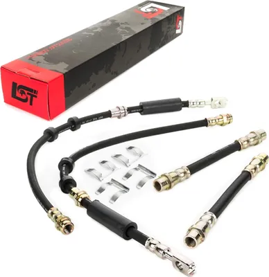 Produktbild von 4x Bremsschlauch Set vorne hinten + Halteklammer für Audi Seat Skoda VW