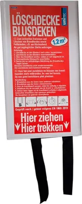 Produktbild von Feuerlöschdecke, Löschdecke, Feuerschutzdecke, Notfall-Überlebens-Sicherheitsabdeckung für Küche, Fiberglasdecke, 110 x 110 cm, Menge:1 Stück
