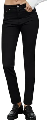 Produktbild von ZARA Damen Jeanshose gerade schwarz klassisch hohe Taille S