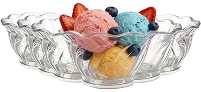 Dessertbecher 4er-Set, 250 ml, transparent, Acryl, wiederverwendbar