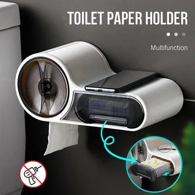 Produktbild von Wasserdichte, an der Wand befestigbare Toilettentücherhalter ohne Bohren.