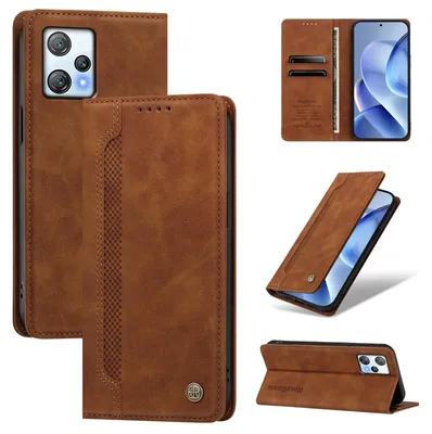 Produktbild von Handyhülle für Blackview A53, Leder Wallet Klapphülle mit Standfunktion, Stoßfeste Schutzhülle Braun
