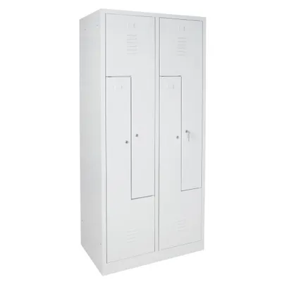 Produktbild von Z-Spind, platzsparender Kleiderspind mit 4 Abteilen, BxTxH 800 x 500 x 1800 mm, lichtgrau