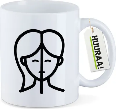 Produktbild von Huuraa Kaffeetasse Zwillinge Sternzeichen Symbol 330ml Weiß Keramik Kaffeebecher Geschenkidee