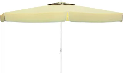 Image de Marbueno Parasol alu 8 baleines D270 cm Polyester Blanc Jardin, piscine et terrasse 10182