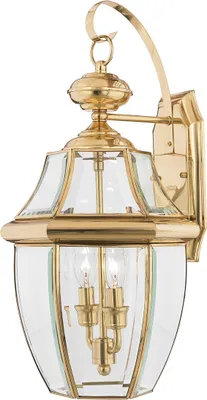 Immagine prodotto di Lampada da parete esterna Elstead Newbury, attacco E14, 2 luci, 53 cm, ottone lucido, grado di protezione IP44