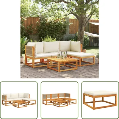 Produktbild von The Living Store 5-tlg. Garten-Sofagarnitur mit Kissen Massivholz Akazie