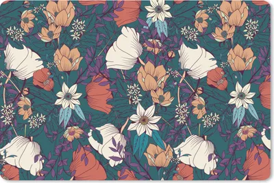 Produktbild von MuchoWow® Mauspad Mousepad Botanisch - Vintage - Blumen 27x18 cm - Mousepads - Maus Mat - Pad - Mausunterlage - Büroartikel - Desk Matten