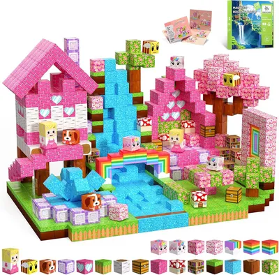 Immagine prodotto di Blocchi magnetici, set da 100 pezzi – Blocchi magnetici per bambini dai 3 anni – Tema: Foresta degli unicorni – Giocattolo creativo per la costruzione in 2D e 3D, completo di libro di storie – Giocattolo educativo STEM/MINT – Regalo per bambine e bambini