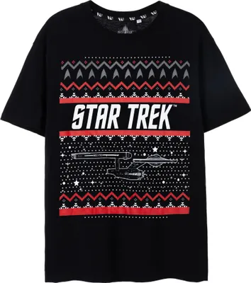 Obrázok produktu pre Star Trek - Tričko pre mužov - Vianočný dizajn NS8025 (L) (Black)