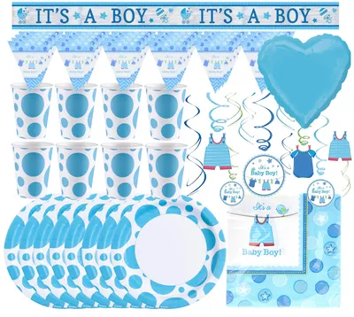Produktbild von Babyparty-Set - It's a Boy (47-teilig) Es ist ein Junge Babypinkeln Gender Reveal Party