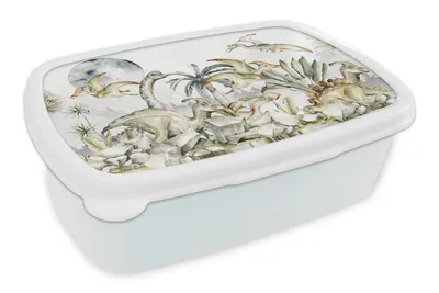Obrázok produktu pre MuchoWow® Obedník Brotzeit Box na obed 11x17x6cm Dinosaurus - Deti - Džungľa - Zelená - Zvieratá - Príroda Detský obedový box