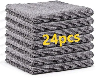 Obrázok produktu pre Sada 24 ks ultrajemných utierok na čalúnenie v aute, superabsorpčné, nezanechávajúce šmuhy, vhodné do auta, kuchyne a na okná, 25 x 25 cm, šedé