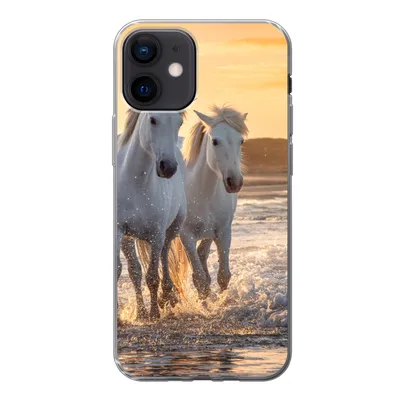 Obrázek produktu pro Kryt na mobilní telefon pro Apple iPhone 12 Koně - Voda - Pláž - Zvířata Silikonové měkké pouzdro