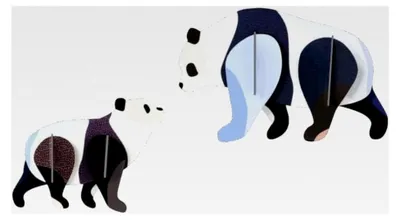 Produktbild von Wanddekoration | 3D | Pandafamilie | Tiere | Pandababy