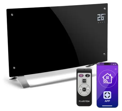 Produktbild von Klarstein Elektroheizung, Konvektor-Heizung Freistehend oder Wandmontage, Elektroheizung Energiesparend, App-Control, Leise Heizung Elektrisch, Standgerät Heizkörper Elektrisch mit Thermostat, 2000 W