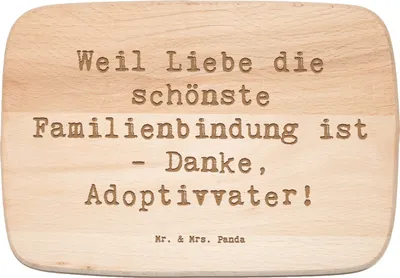 Produktbild von Mr. & Mrs. Panda Frühstücksbrettchen Spruch Danke Adoptivvater - Transparent - Geschenk, Holzbrett, Frühstücksbrett, massivholzbrett, Adoption, Vaterschaft, Familie