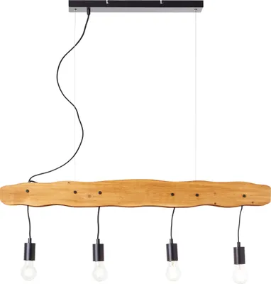 Produktbild von BRILLIANT Baker Pendelleuchte 4flg schwarz/holzfarbend schwarz/holzfarbend 99546/76