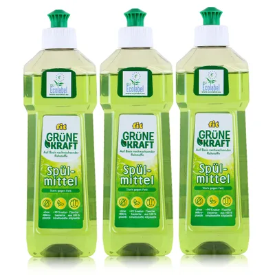 Produktbild von fit Spülmittel grüne Kraft 500ml - Stark gegen Fett  (3er Pack)