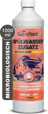 Produktbild von bio-chem Bio Spülwasser-Zusatz 1 L Konzentrat für Spülkasten I WC-Reiniger Rinse Flush für Campingtoilette, Chemie-Toilette sowie Mobile Toilette MIT & OHNE separaten Spülwassertank