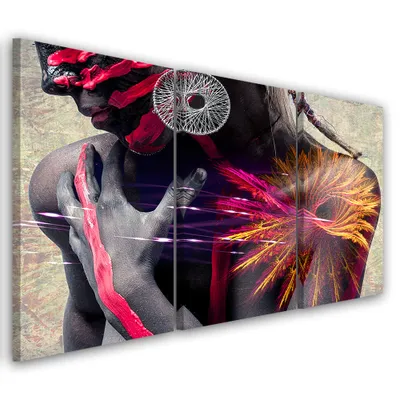 Obrázok produktu pre Triptych na plátne farebné iné 150x100 cm Feeby farebné maľba na stenu pripravené na zavesenie