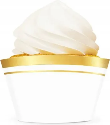 Immagine prodotto di Stampi per cupcake per muffin cupcake oro bianco comunione battesimo matrimonio 6 pezzi