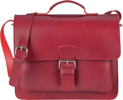 Produktbild von Ruitertassen Aktentasche Leder 36cm Damen Herren Business Schule 1 Fach Uni Umhängetasche rot 2141-15