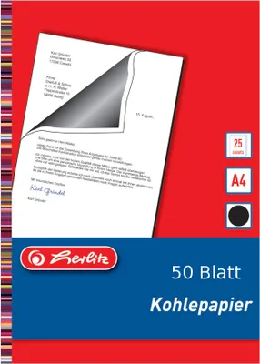 Produktbild von 50 Blatt Herlitz Kohlepaier / Durchschlagpapier / schwarz / A4