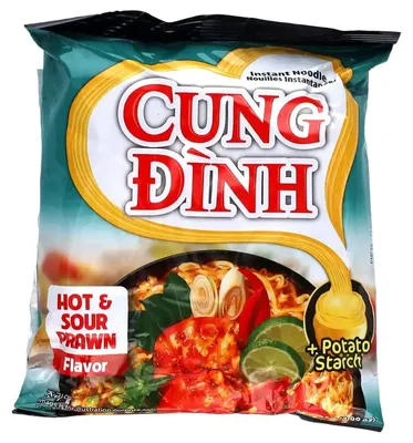 Produktbild Cung Dình Prawn Instant Nudeln scharf und sauer Garnelen 85g