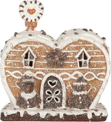 Immagine prodotto di Clayre & Eef Casa di pan di zenzero con LED 18x10x19 cm Plastica marrone