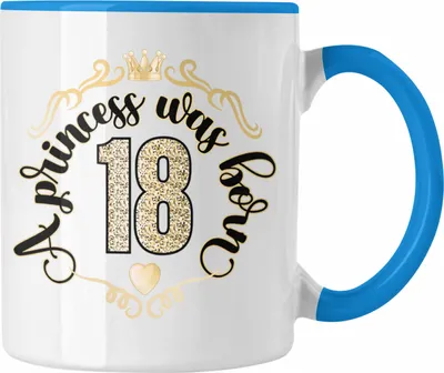Produktbild von Trendation - 18. Geburtstag Geschenk Mädchen Frauen Lustiger Spruch 18er Geburtstagsgeschenk Tasse (Blau)