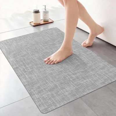 Zdjęcie produktu dla Antypoślizgowa mata pod prysznic, szybkoschnąca, chłonna, ciemnoszara, 60 x 90 cm