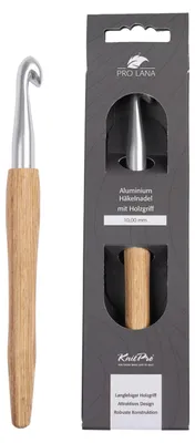 Produktbild von Pro Lana KnitPro NATURAL Aluminium Häkelnadel mit Birkenholzgriff 0,5 - 12 mm Durchmesser 10.0 mm